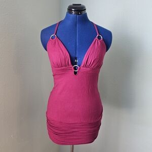 Wet Seal Maroon Halter Mini M Dress